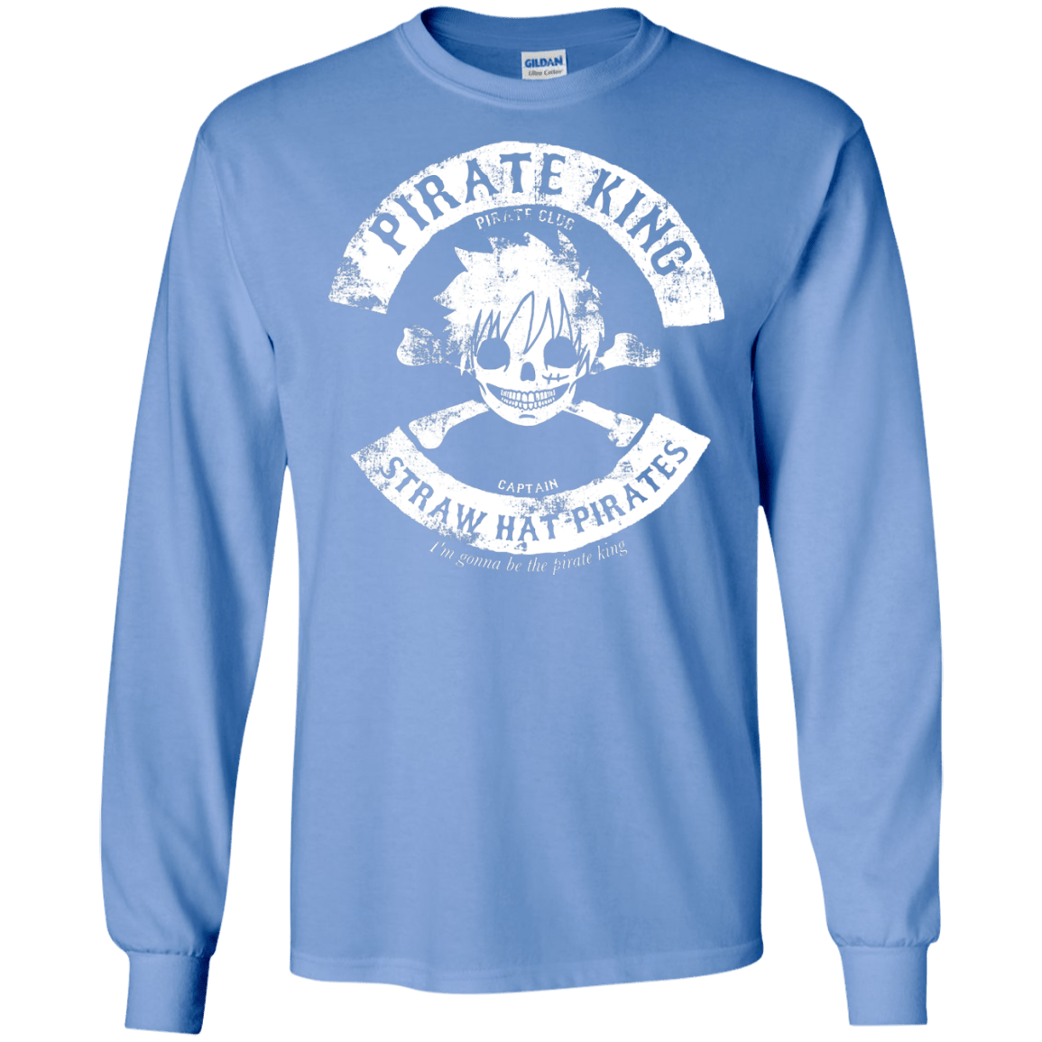 T-Shirts Carolina Blue / S Pirate King Skull Men's Long Sleeve T-Shirt