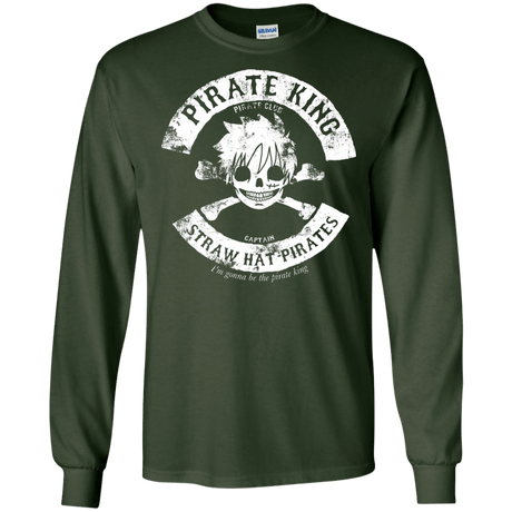 T-Shirts Forest Green / S Pirate King Skull Men's Long Sleeve T-Shirt