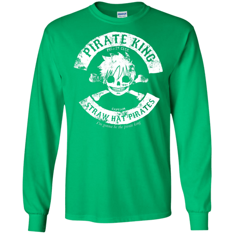 T-Shirts Irish Green / S Pirate King Skull Men's Long Sleeve T-Shirt