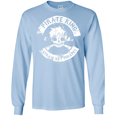 T-Shirts Light Blue / S Pirate King Skull Men's Long Sleeve T-Shirt