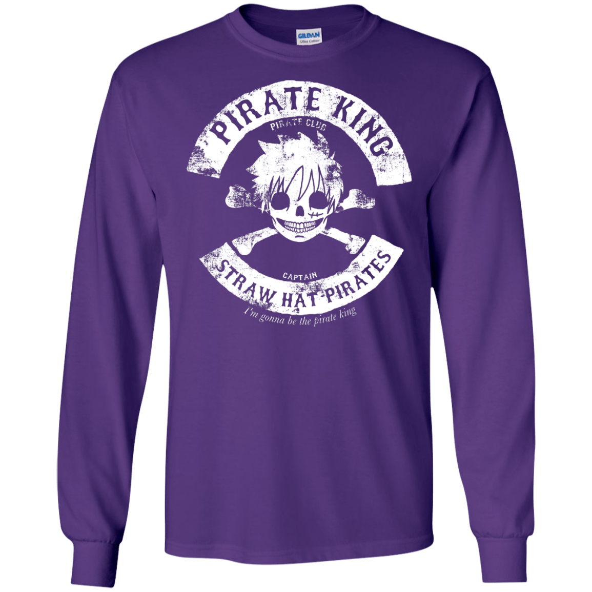 T-Shirts Purple / S Pirate King Skull Men's Long Sleeve T-Shirt