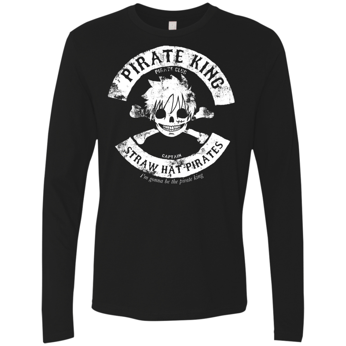 T-Shirts Black / S Pirate King Skull Men's Premium Long Sleeve