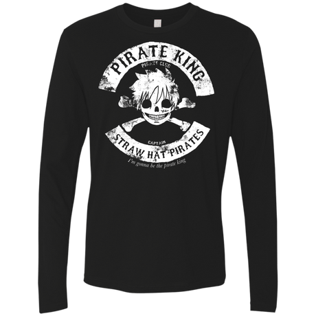 T-Shirts Black / S Pirate King Skull Men's Premium Long Sleeve