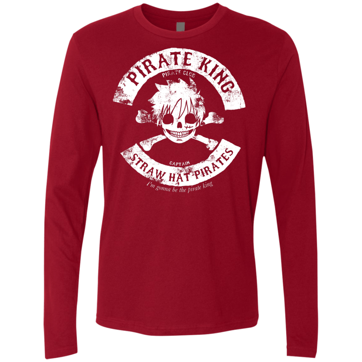 T-Shirts Cardinal / S Pirate King Skull Men's Premium Long Sleeve