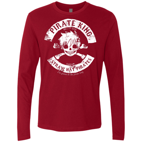 T-Shirts Cardinal / S Pirate King Skull Men's Premium Long Sleeve