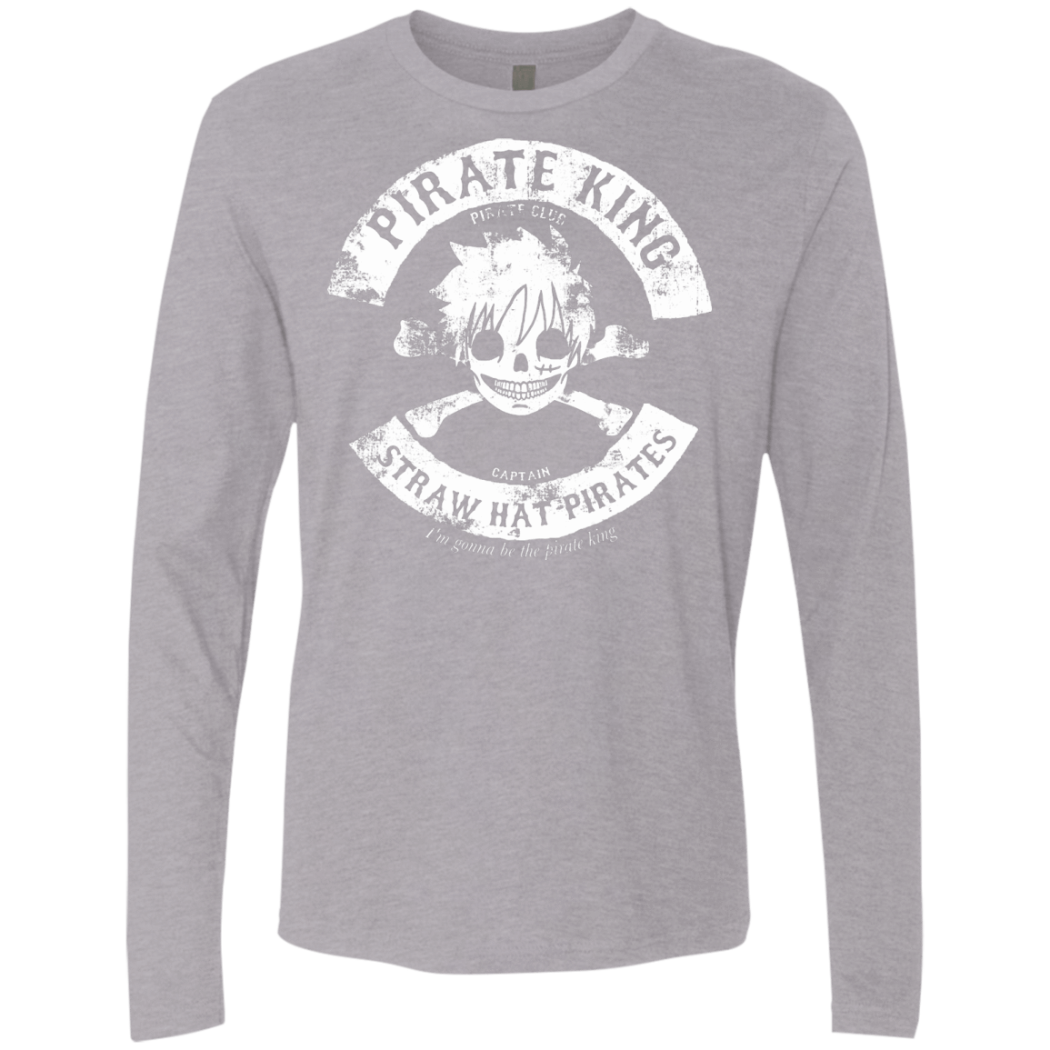 T-Shirts Heather Grey / S Pirate King Skull Men's Premium Long Sleeve