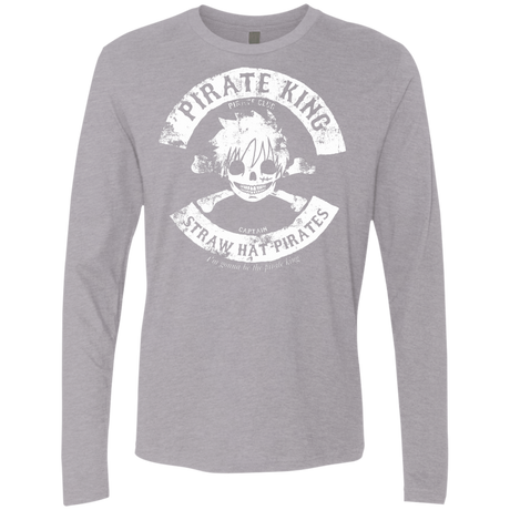 T-Shirts Heather Grey / S Pirate King Skull Men's Premium Long Sleeve