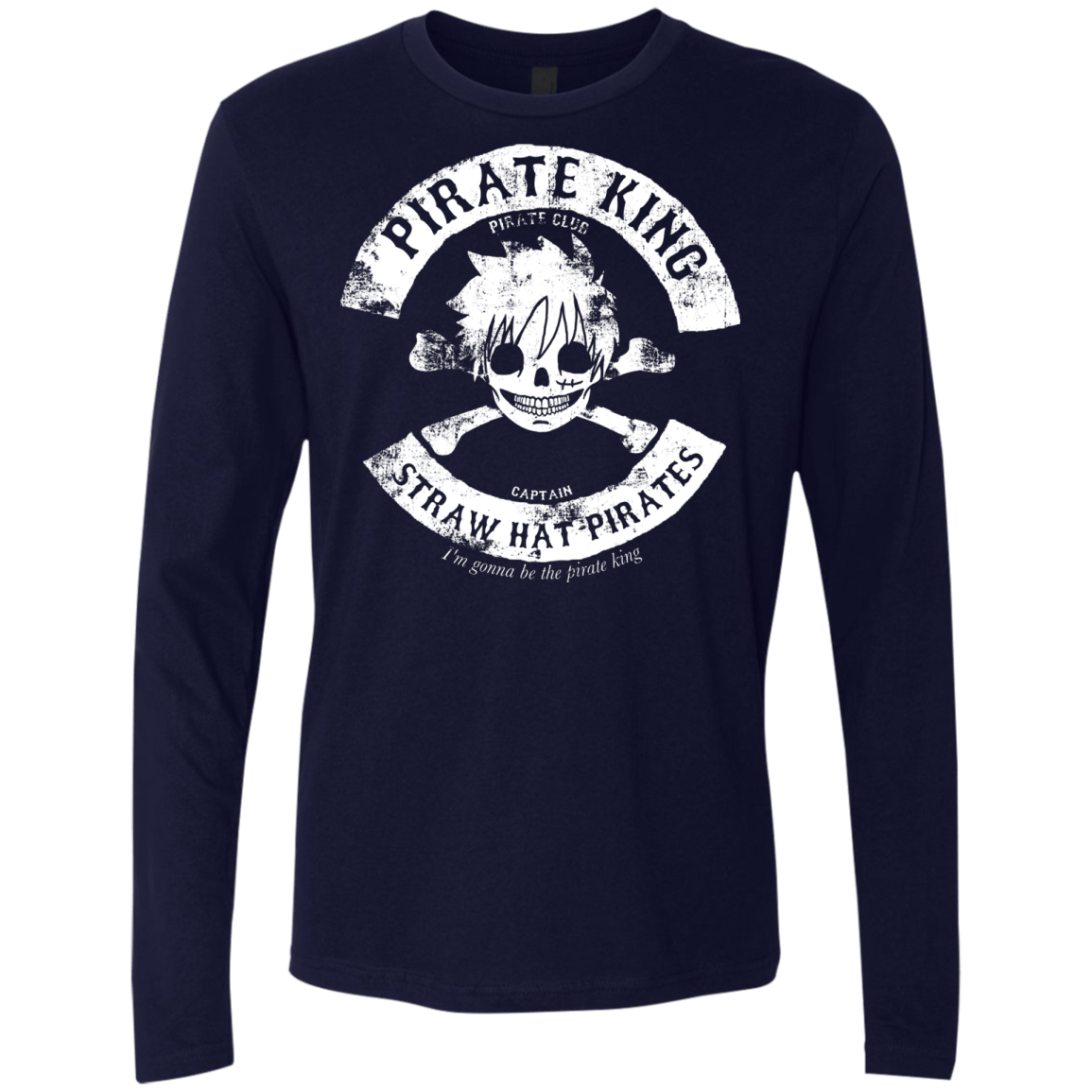 T-Shirts Midnight Navy / S Pirate King Skull Men's Premium Long Sleeve