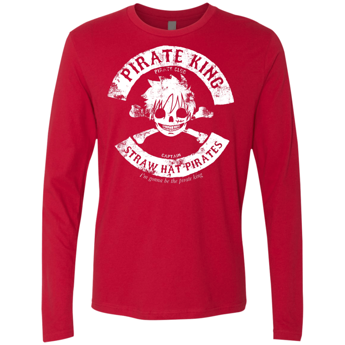 T-Shirts Red / S Pirate King Skull Men's Premium Long Sleeve