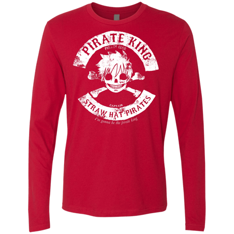 T-Shirts Red / S Pirate King Skull Men's Premium Long Sleeve