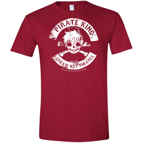 T-Shirts Cardinal Red / S Pirate King Skull Men's Semi-Fitted Softstyle