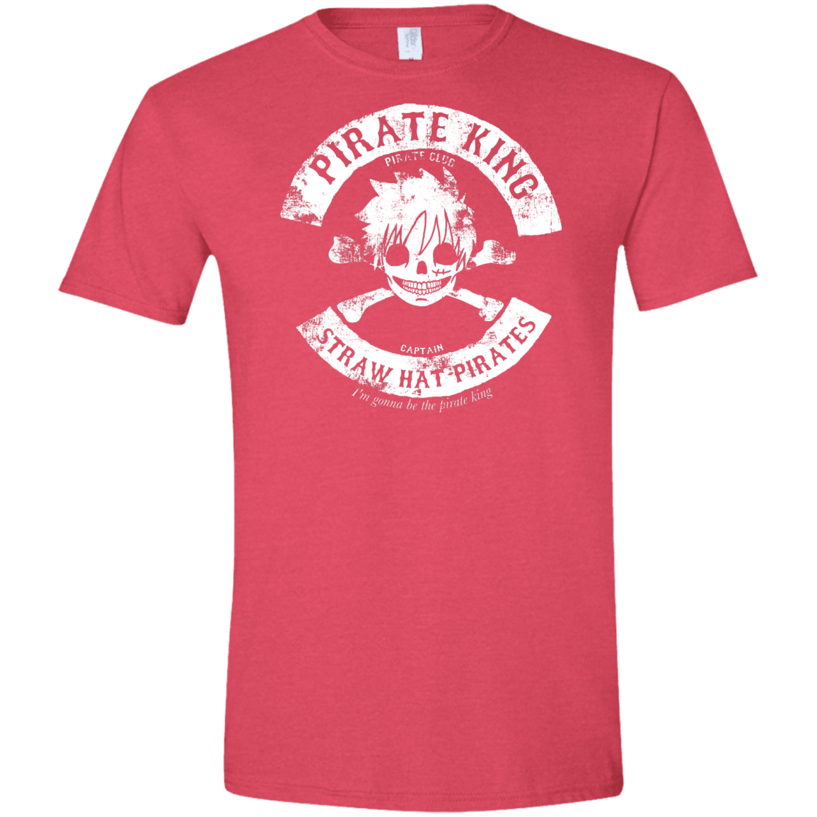 T-Shirts Heather Red / S Pirate King Skull Men's Semi-Fitted Softstyle