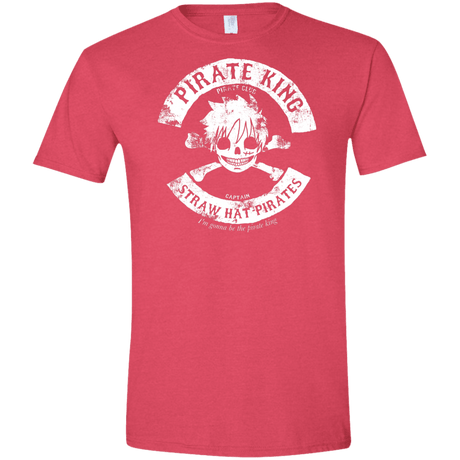 T-Shirts Heather Red / S Pirate King Skull Men's Semi-Fitted Softstyle