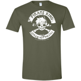 T-Shirts Military Green / S Pirate King Skull Men's Semi-Fitted Softstyle