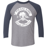 T-Shirts Premium Heather/Vintage Navy / X-Small Pirate King Skull Men's Triblend 3/4 Sleeve
