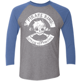 T-Shirts Premium Heather/Vintage Royal / X-Small Pirate King Skull Men's Triblend 3/4 Sleeve