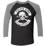 T-Shirts Vintage Black/Premium Heather / X-Small Pirate King Skull Men's Triblend 3/4 Sleeve