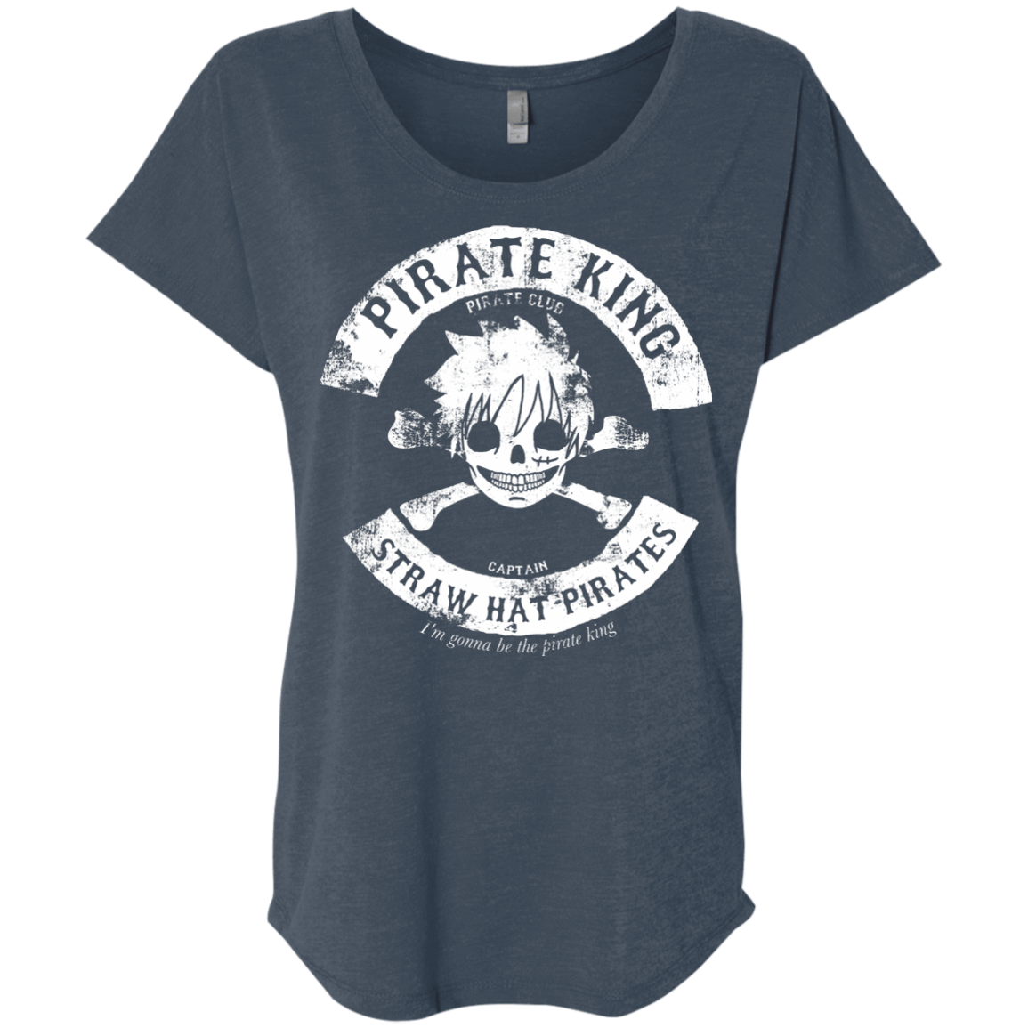 T-Shirts Indigo / X-Small Pirate King Skull Triblend Dolman Sleeve