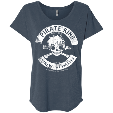 T-Shirts Indigo / X-Small Pirate King Skull Triblend Dolman Sleeve