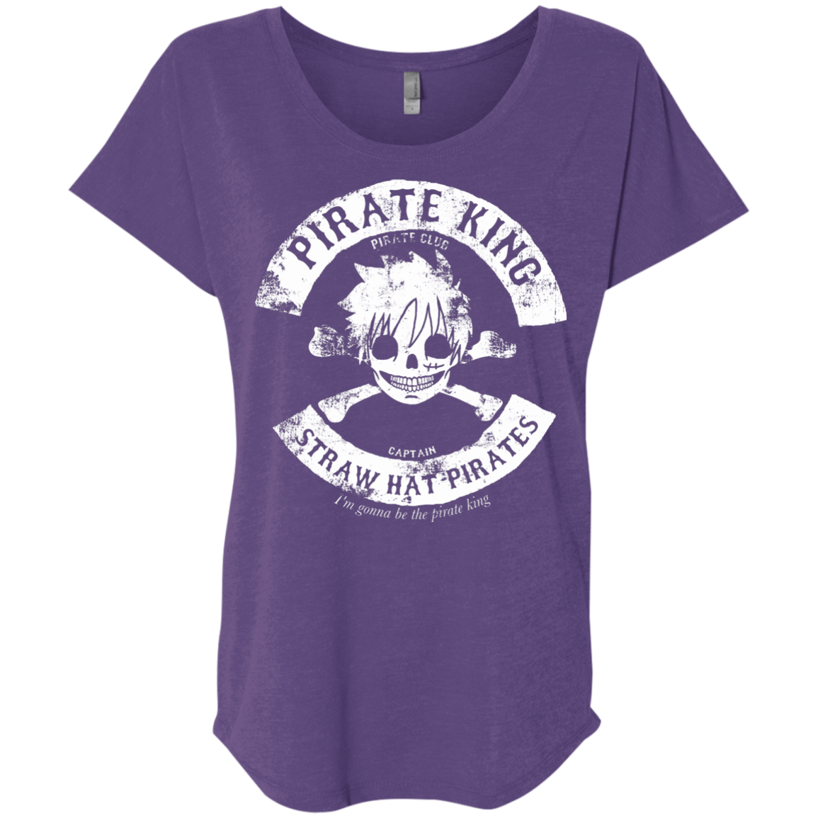 T-Shirts Purple Rush / X-Small Pirate King Skull Triblend Dolman Sleeve