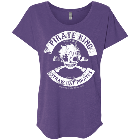 T-Shirts Purple Rush / X-Small Pirate King Skull Triblend Dolman Sleeve