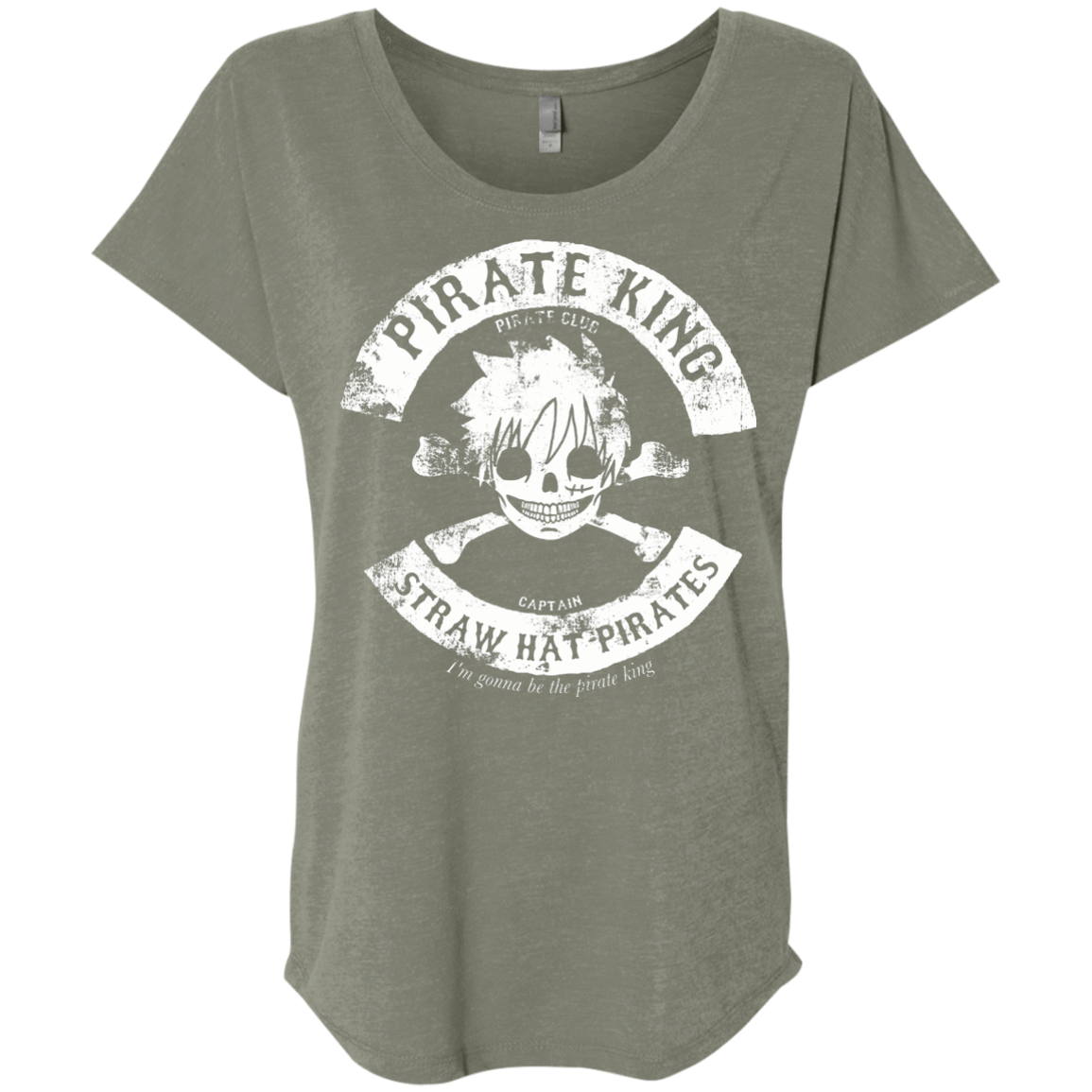 T-Shirts Venetian Grey / X-Small Pirate King Skull Triblend Dolman Sleeve