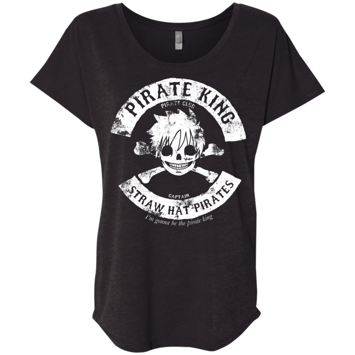 T-Shirts Vintage Black / X-Small Pirate King Skull Triblend Dolman Sleeve
