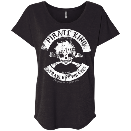 T-Shirts Vintage Black / X-Small Pirate King Skull Triblend Dolman Sleeve