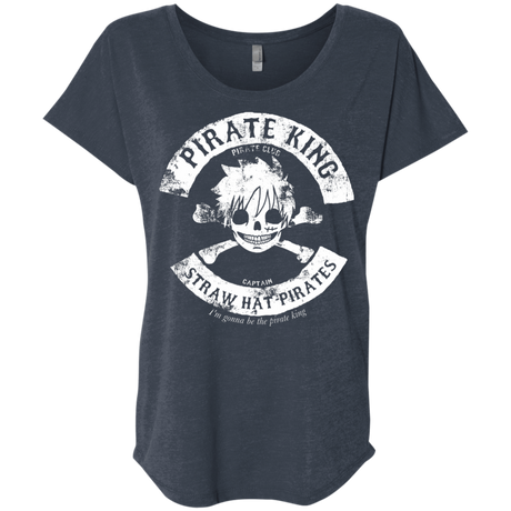 T-Shirts Vintage Navy / X-Small Pirate King Skull Triblend Dolman Sleeve