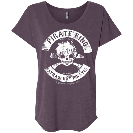 T-Shirts Vintage Purple / X-Small Pirate King Skull Triblend Dolman Sleeve