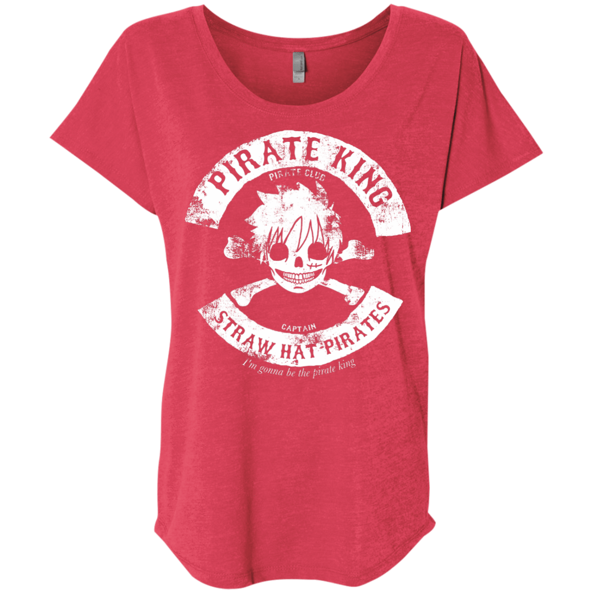 T-Shirts Vintage Red / X-Small Pirate King Skull Triblend Dolman Sleeve