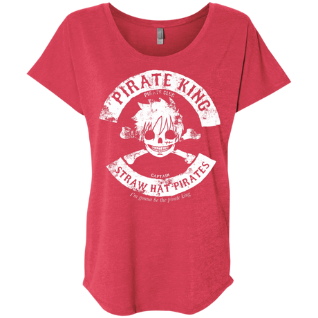 T-Shirts Vintage Red / X-Small Pirate King Skull Triblend Dolman Sleeve