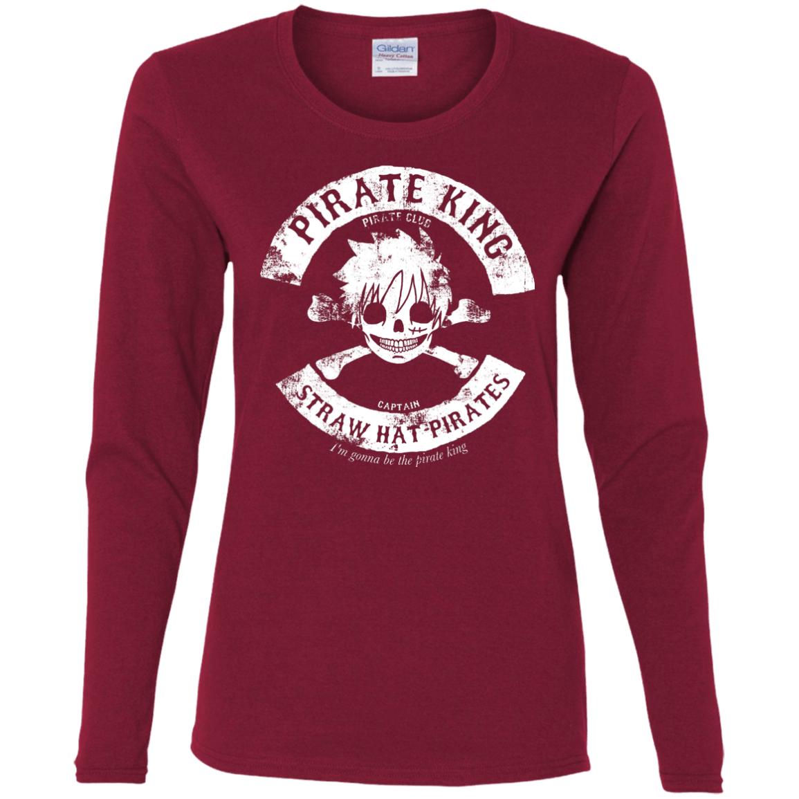 T-Shirts Cardinal / S Pirate King Skull Women's Long Sleeve T-Shirt