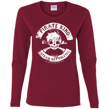 T-Shirts Cardinal / S Pirate King Skull Women's Long Sleeve T-Shirt