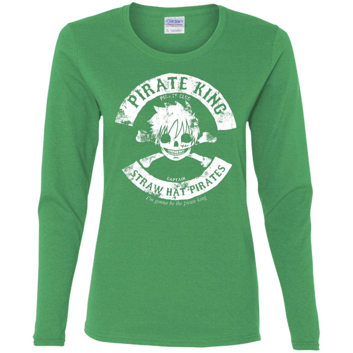 T-Shirts Irish Green / S Pirate King Skull Women's Long Sleeve T-Shirt