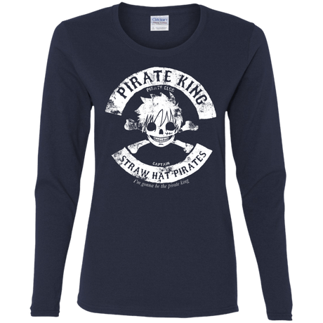 T-Shirts Navy / S Pirate King Skull Women's Long Sleeve T-Shirt
