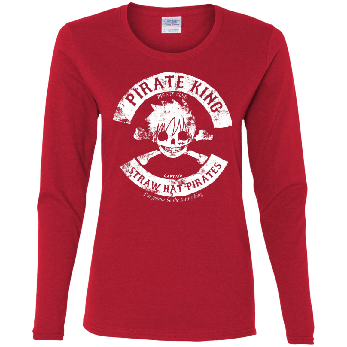 T-Shirts Red / S Pirate King Skull Women's Long Sleeve T-Shirt