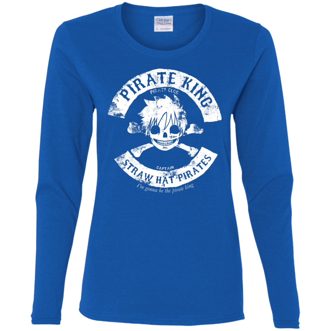 T-Shirts Royal / S Pirate King Skull Women's Long Sleeve T-Shirt