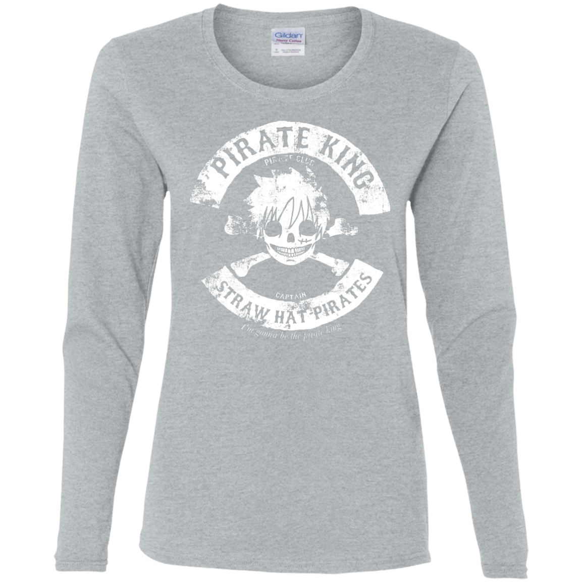T-Shirts Sport Grey / S Pirate King Skull Women's Long Sleeve T-Shirt
