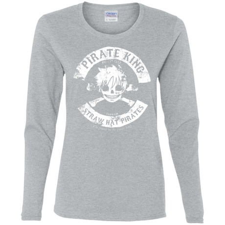 T-Shirts Sport Grey / S Pirate King Skull Women's Long Sleeve T-Shirt