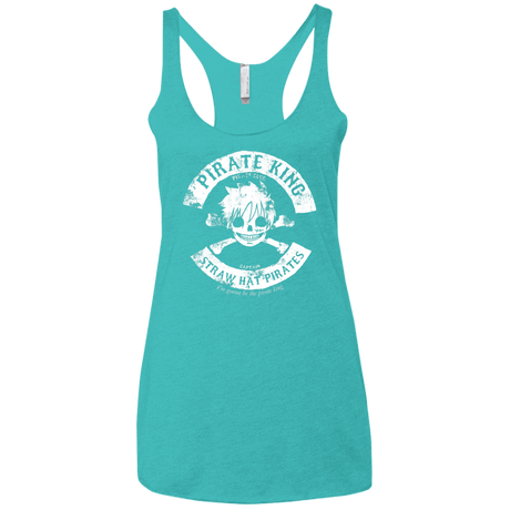 T-Shirts Tahiti Blue / X-Small Pirate King Skull Women's Triblend Racerback Tank
