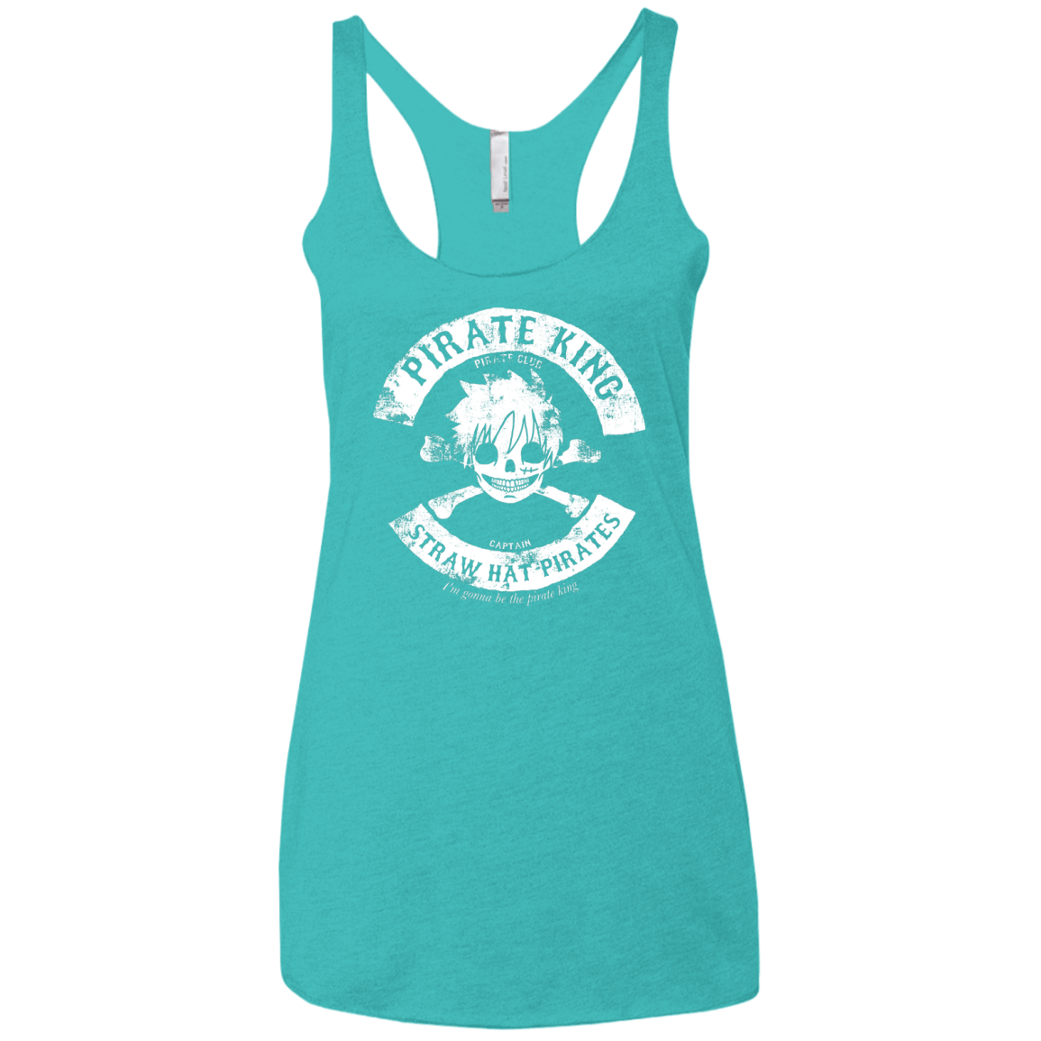 T-Shirts Tahiti Blue / X-Small Pirate King Skull Women's Triblend Racerback Tank