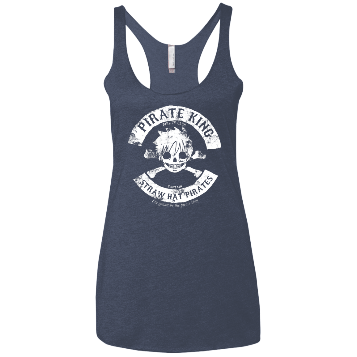 T-Shirts Vintage Navy / X-Small Pirate King Skull Women's Triblend Racerback Tank