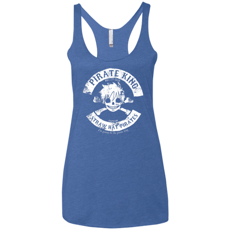 T-Shirts Vintage Royal / X-Small Pirate King Skull Women's Triblend Racerback Tank