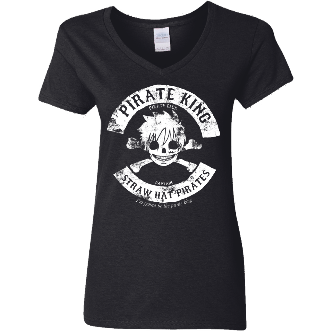 T-Shirts Black / S Pirate King Skull Women's V-Neck T-Shirt