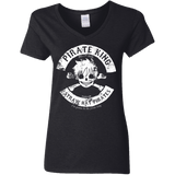 T-Shirts Black / S Pirate King Skull Women's V-Neck T-Shirt