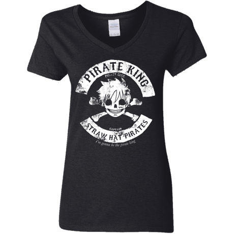 T-Shirts Black / S Pirate King Skull Women's V-Neck T-Shirt