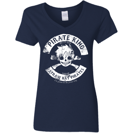 T-Shirts Navy / S Pirate King Skull Women's V-Neck T-Shirt