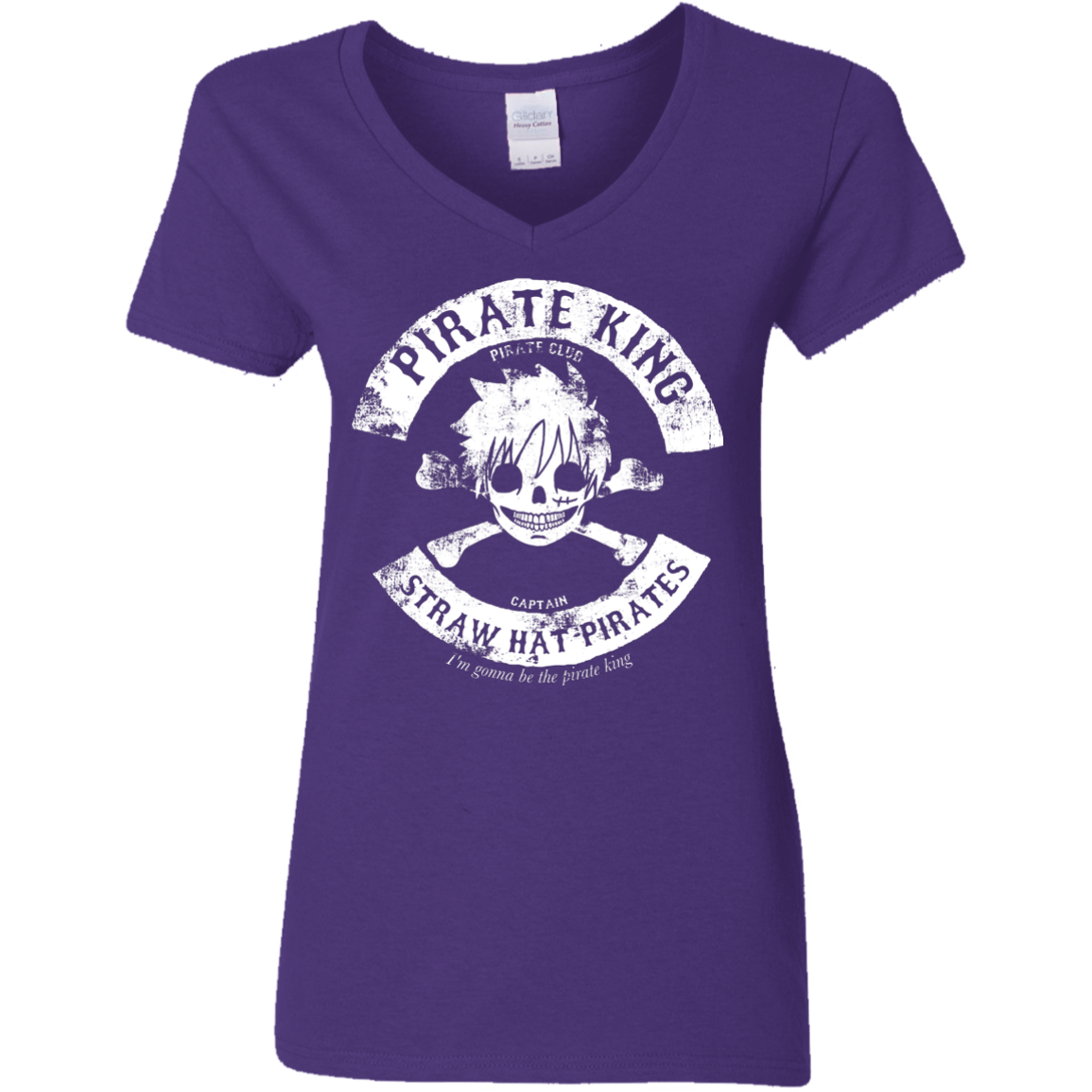 T-Shirts Purple / S Pirate King Skull Women's V-Neck T-Shirt