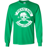 T-Shirts Irish Green / YS Pirate King Skull Youth Long Sleeve T-Shirt